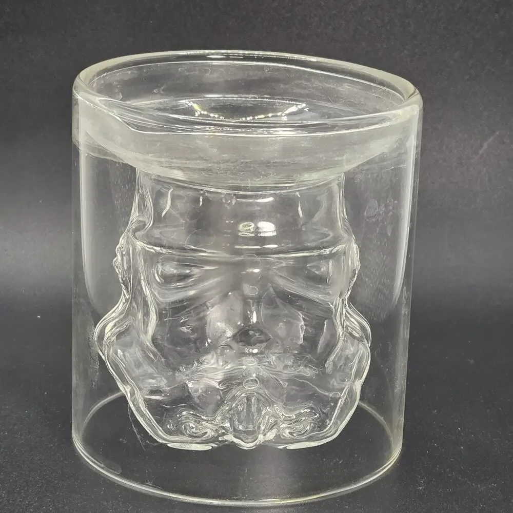 JoyJolt Star Wars Stormtrooper 3D Drinking Glass 6.5oz Helmet Double Wall Mug